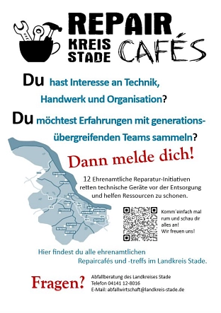 Repair Cafés Stade suchen Repair Cafés Stade suchen © Gemeinde Drochtersen